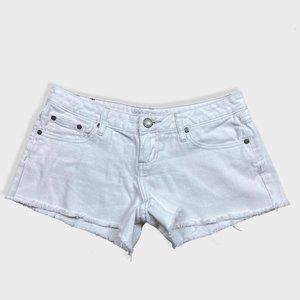 Zana Di White Denim Distressed Shorts